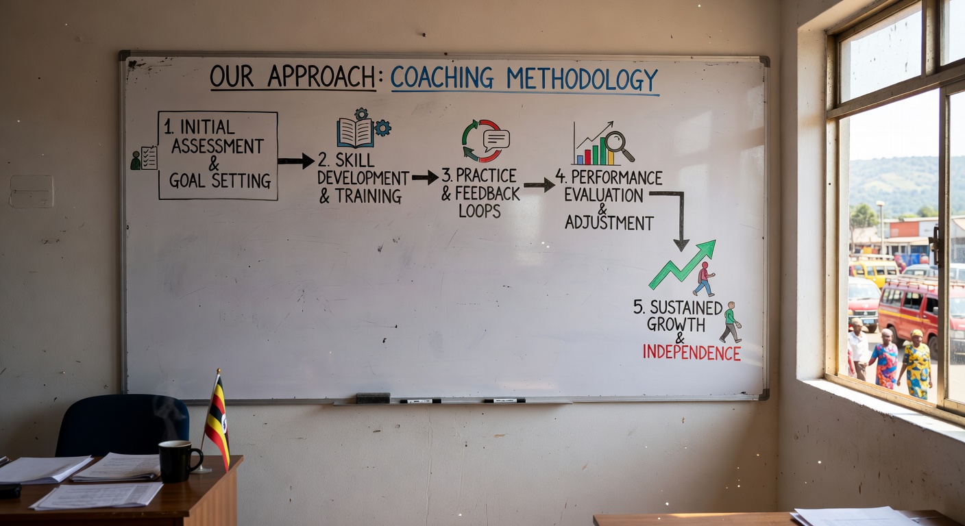 Coaching session with whiteboard